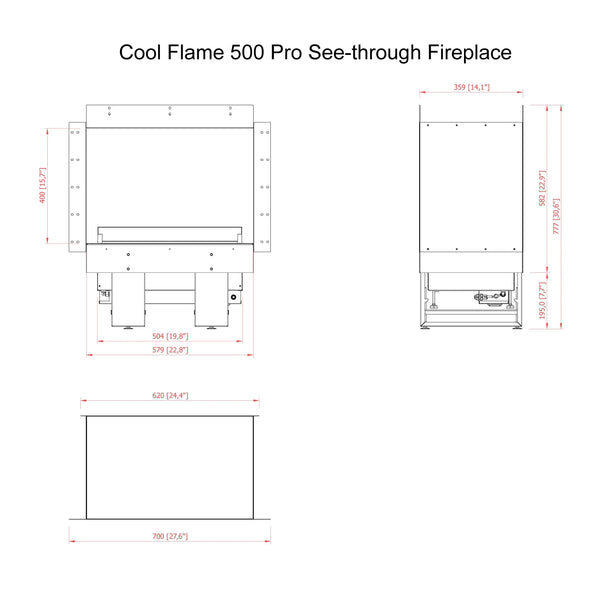 Cool Flame 500 Island Built-in Fireplace