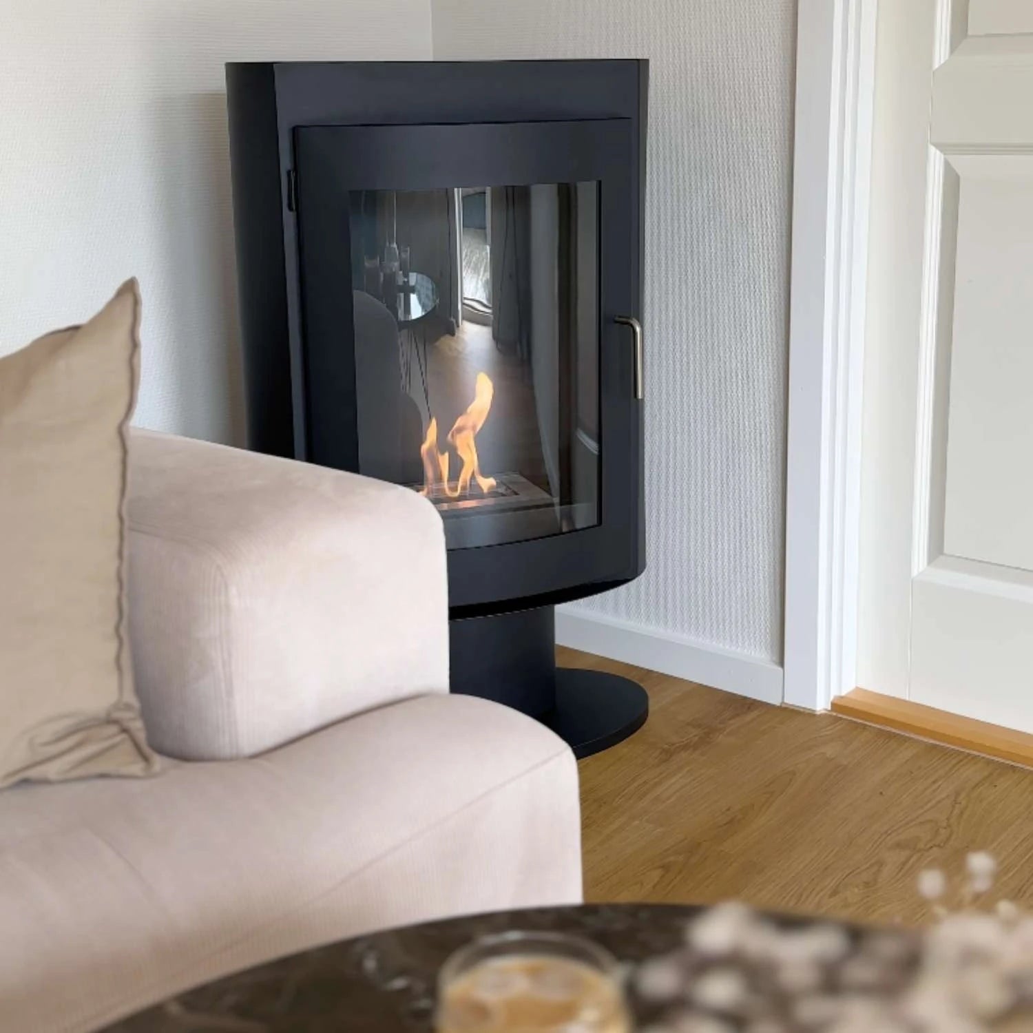 bioethanol fireplace with door