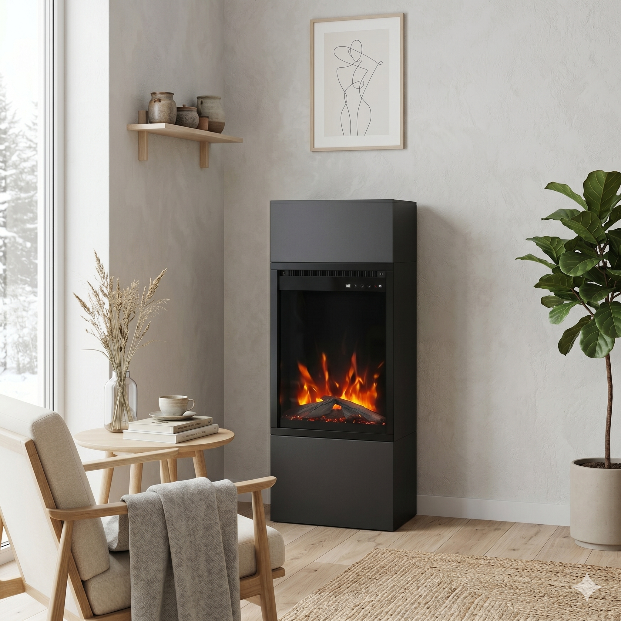 Vertical Electric Fireplace