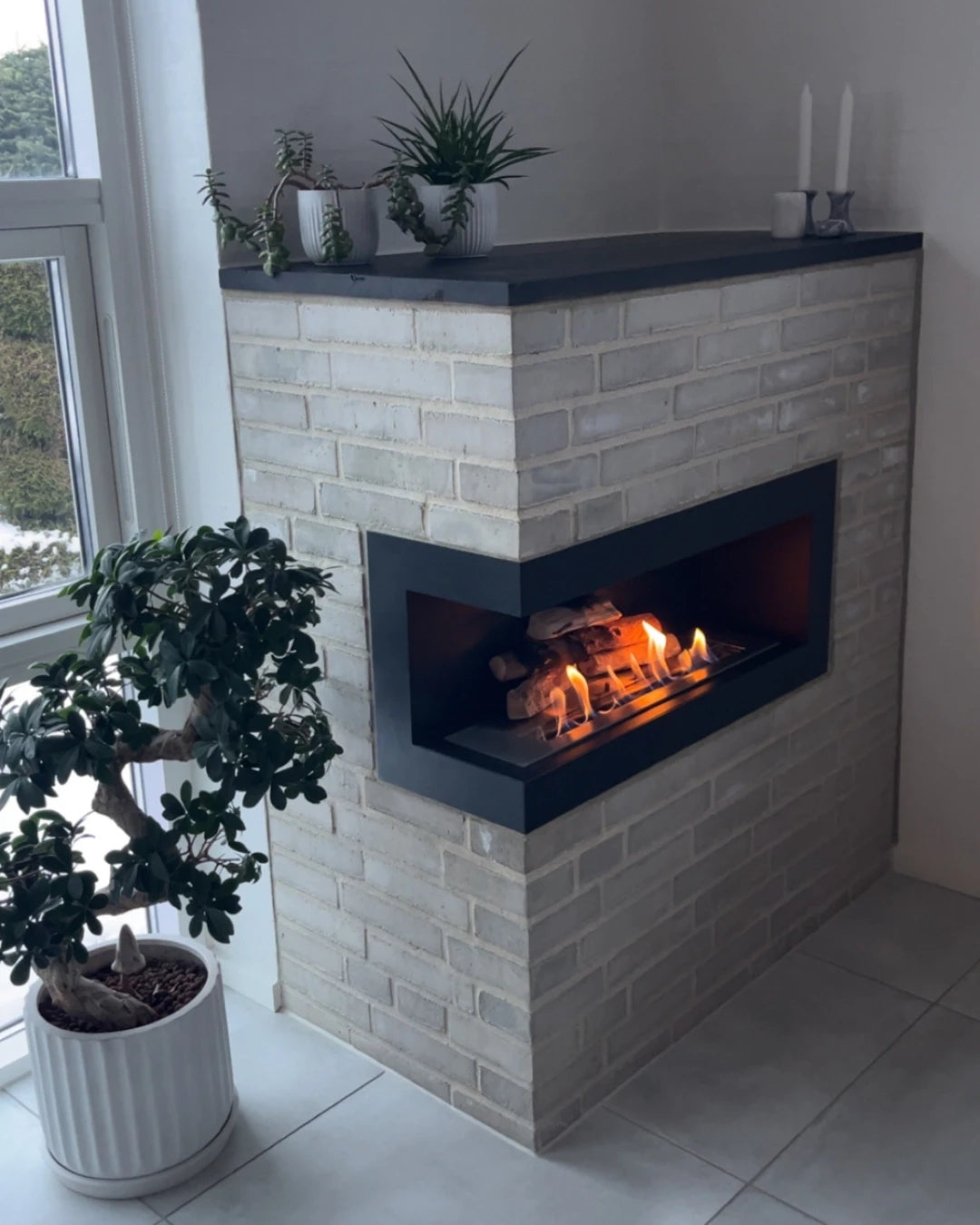 Corner Fireplace 85 cm - Left