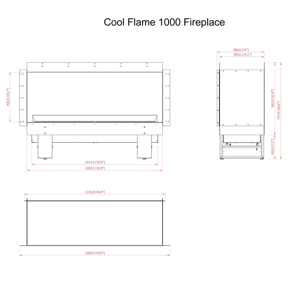 Cool Flame 1000 Left Corner fireplace