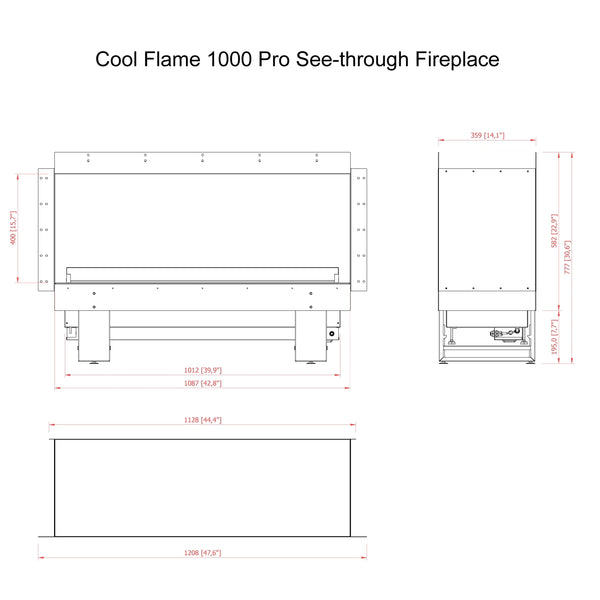 Cool Flame 1000 Room Divider Fireplace