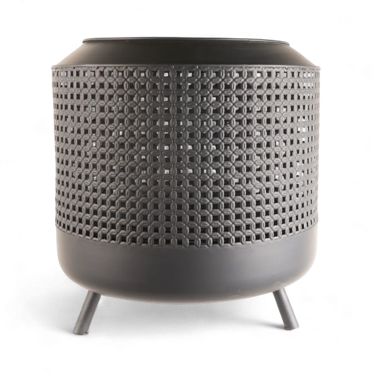 Midland fire basket with grill rack, designed for outdoor heating and cooking with a stylish design