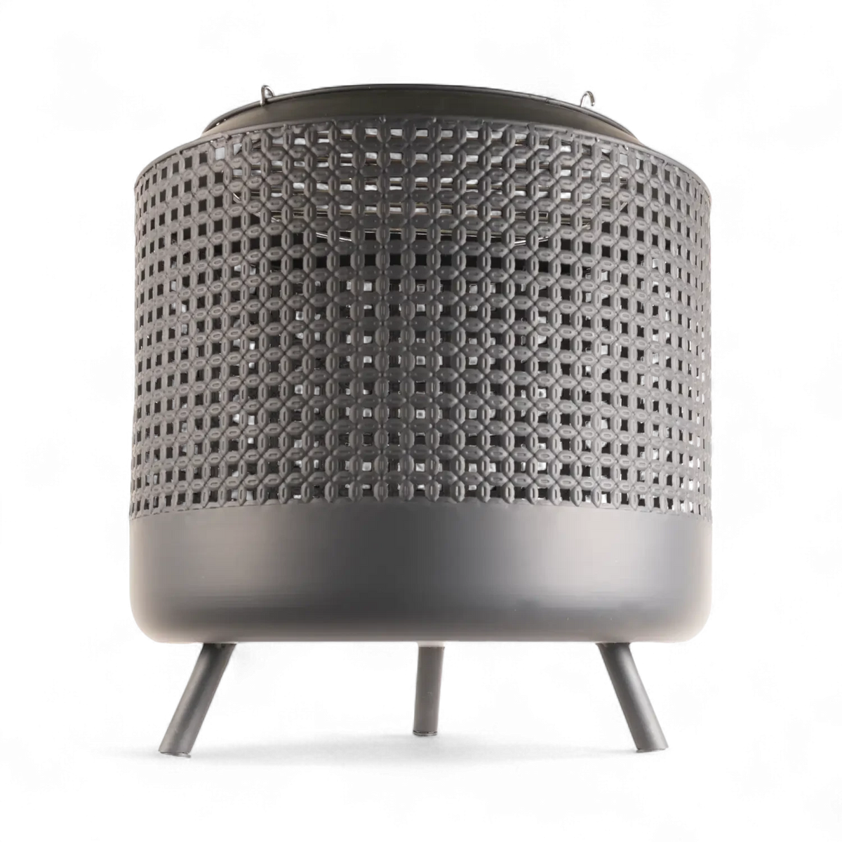 Midland fire basket with grill rack, designed for outdoor heating and cooking with a stylish design