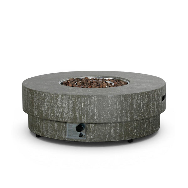 Estate Round 105 Dark Travertine – Round Gas Firepit Table
