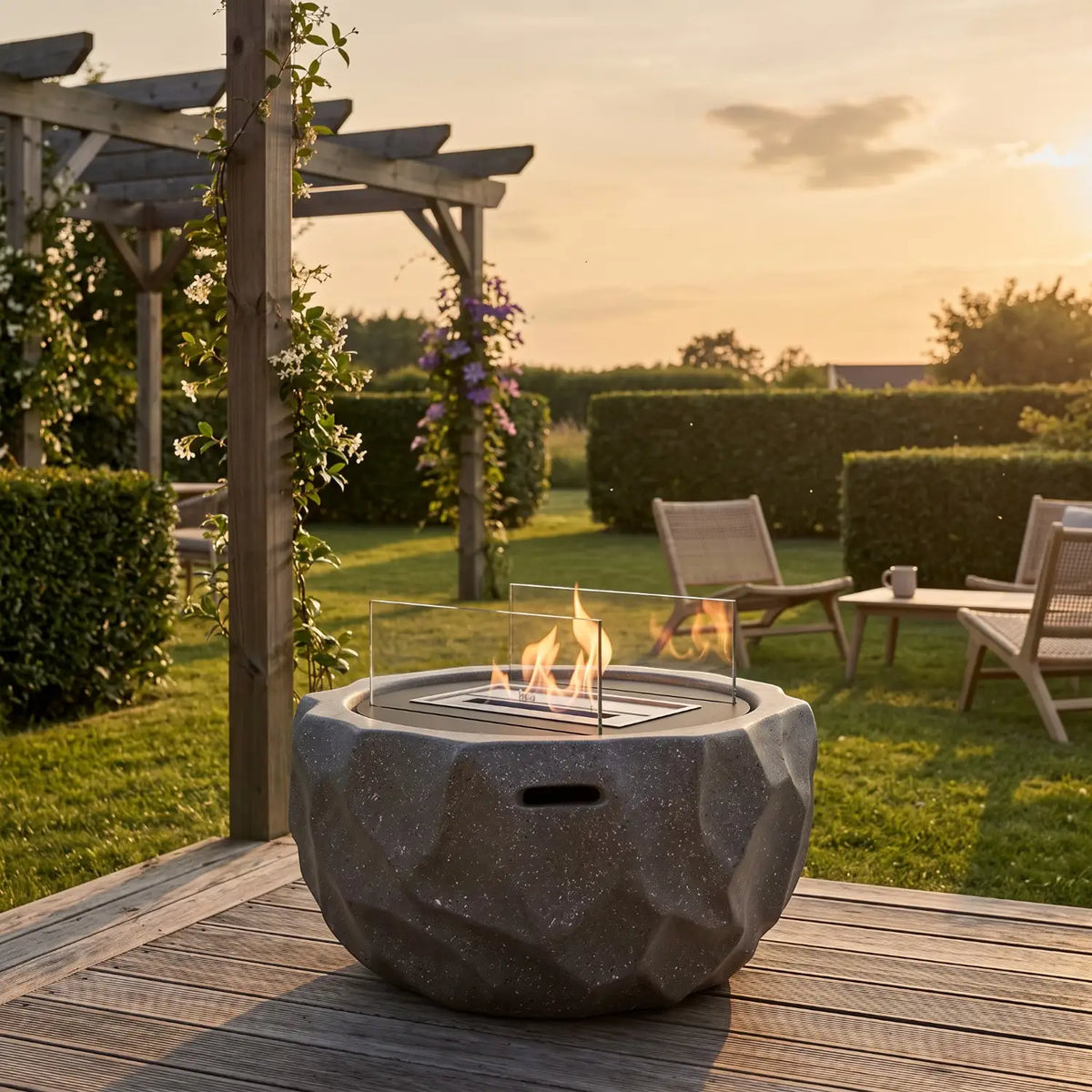 FIRA - Granite Grey - Outdoor Bioethanol Fireplace