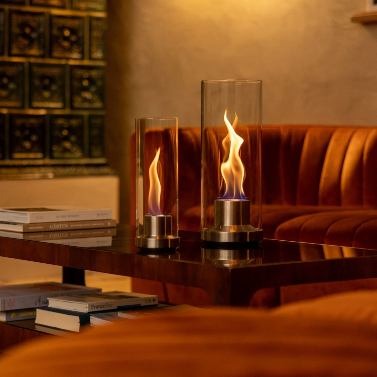 Dance 1200 Tabletop Fireplace - Silver