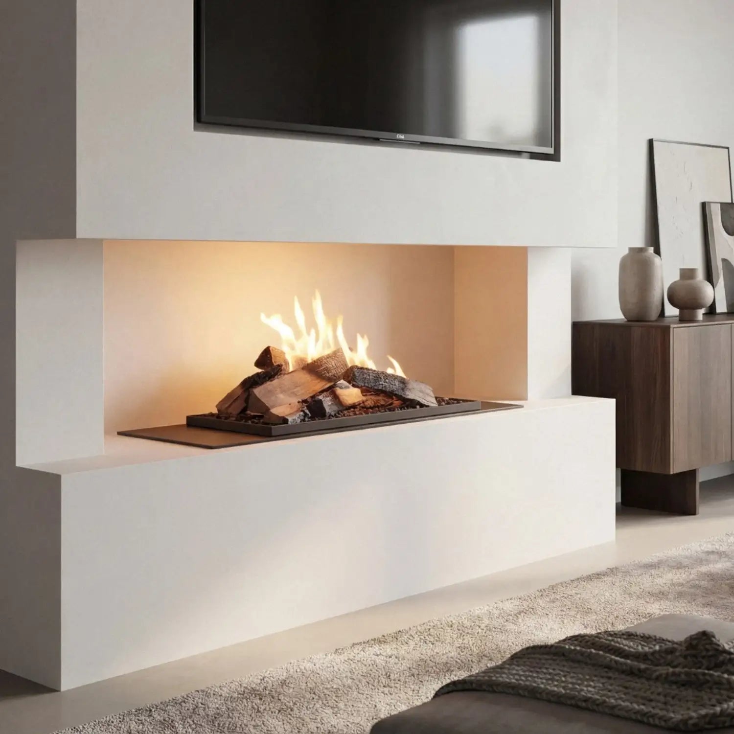 Planika FLA4 990 Logs – Remote Controlled Bioethanol Burner with Realistic Log Flames