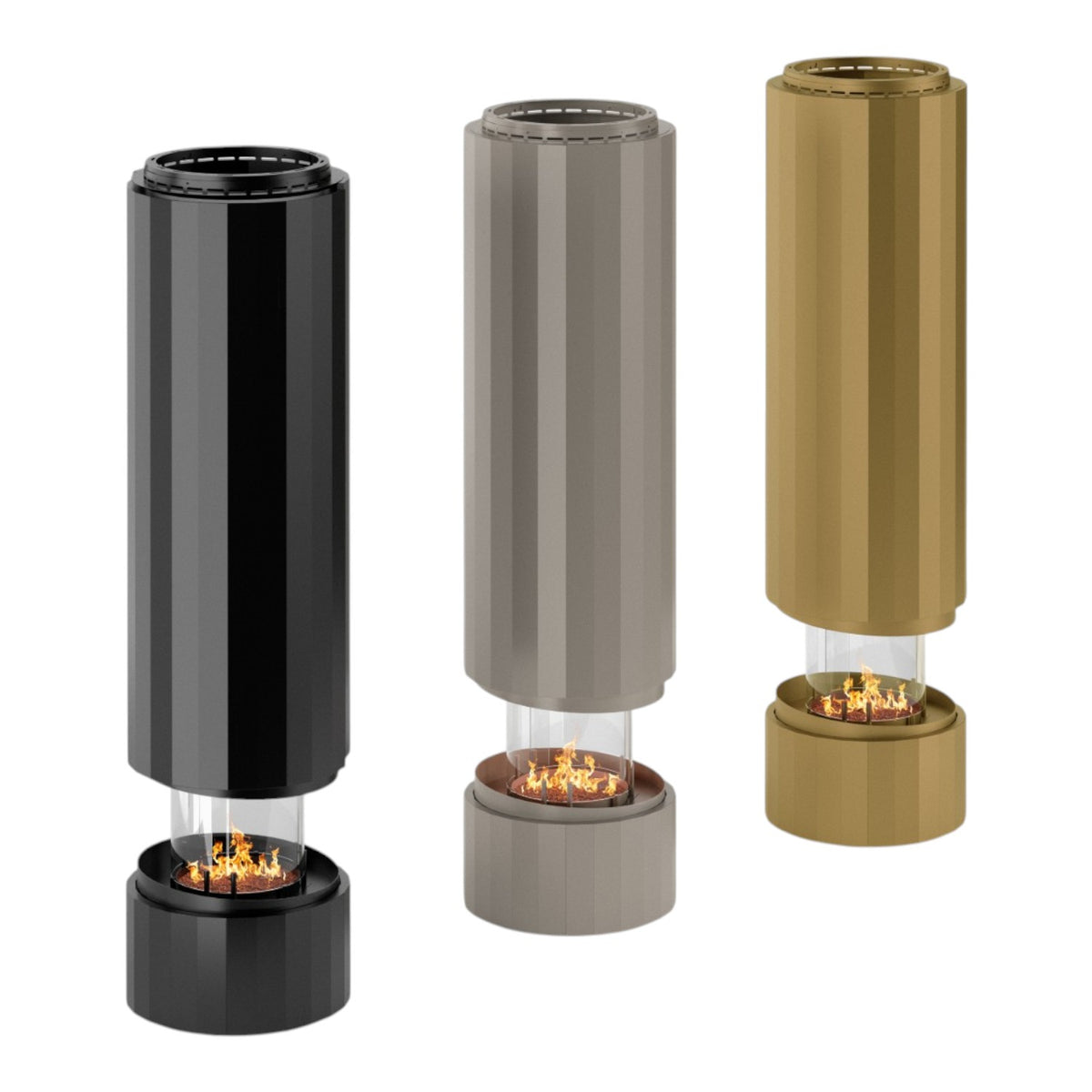 Pillar - Suspended Bioethanol Fireplace - Metallic Gold