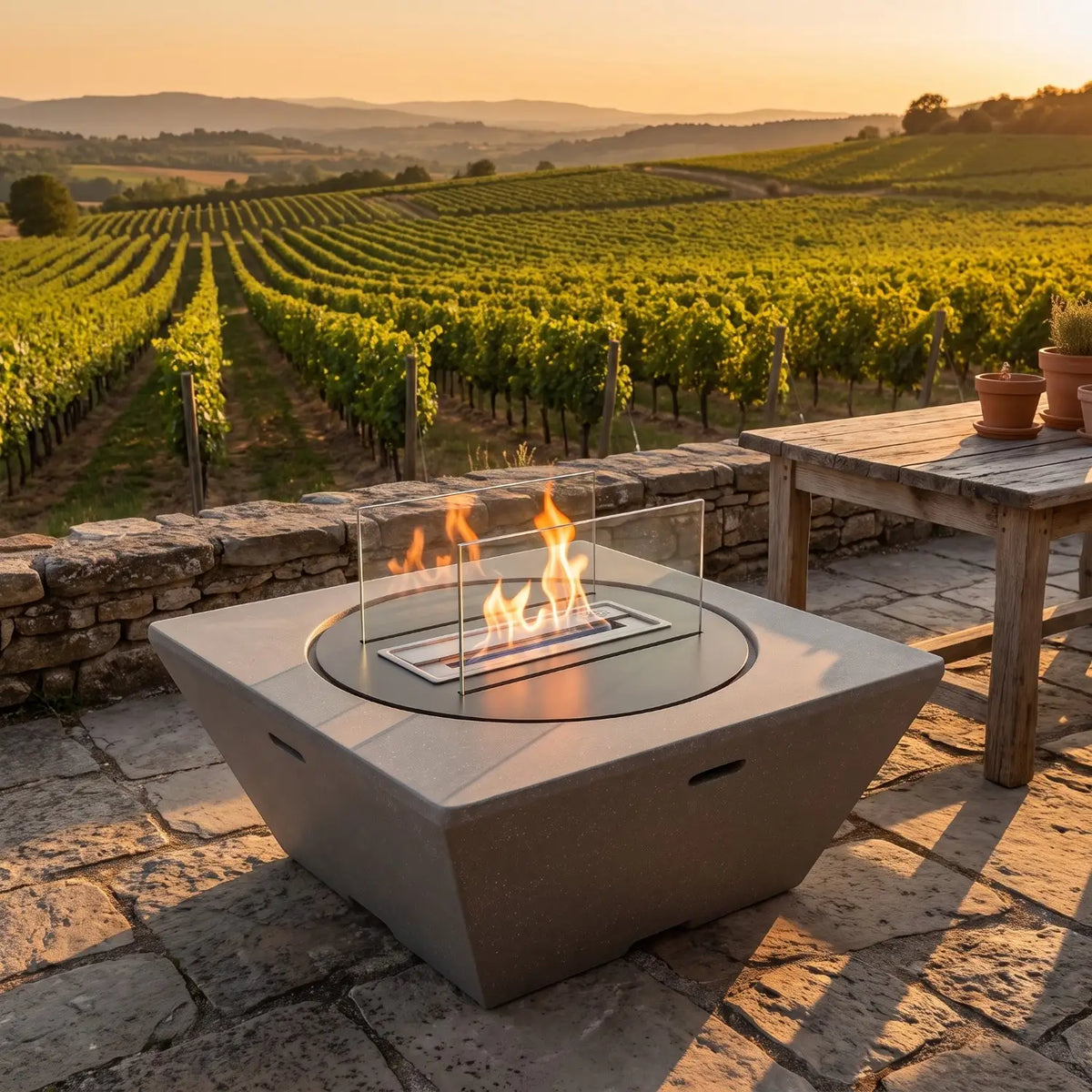 EMBER - Granite Grey - Outdoor Bioethanol Fireplace