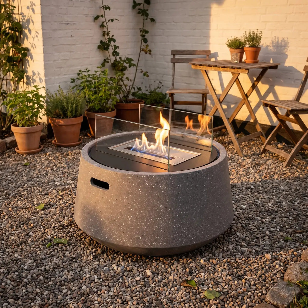 KELO - Granite Grey - Outdoor Bioethanol Fireplace