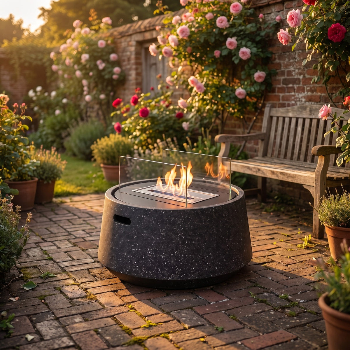KELO - Granite Black - Outdoor Bioethanol Fireplace