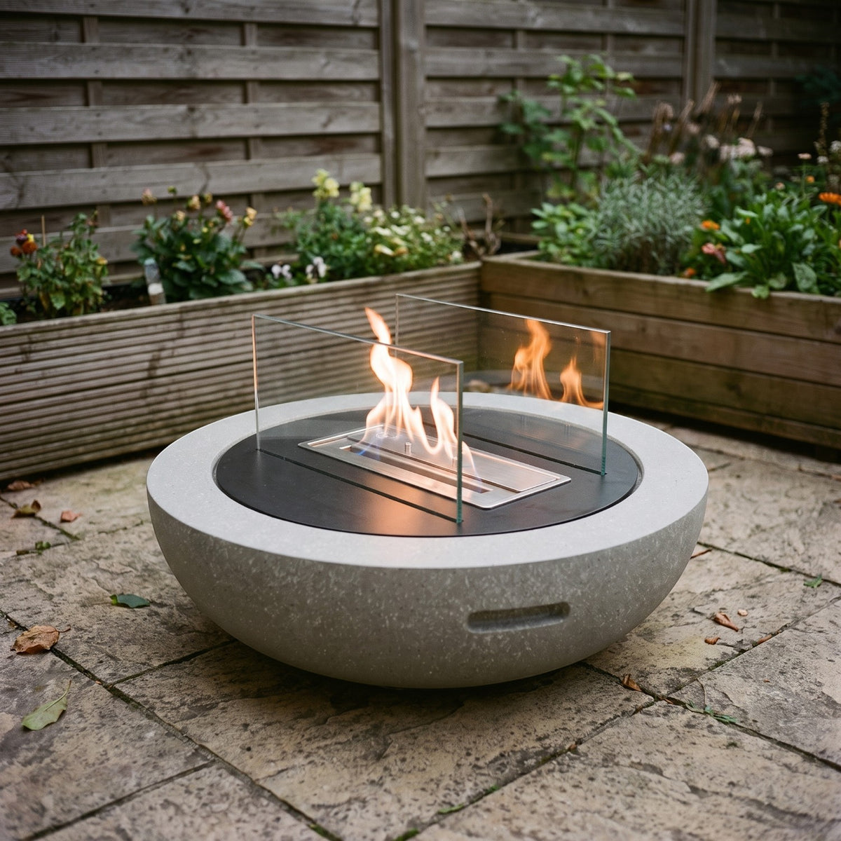 LUMA - Granite Grey - Outdoor Bioethanol Fireplace
