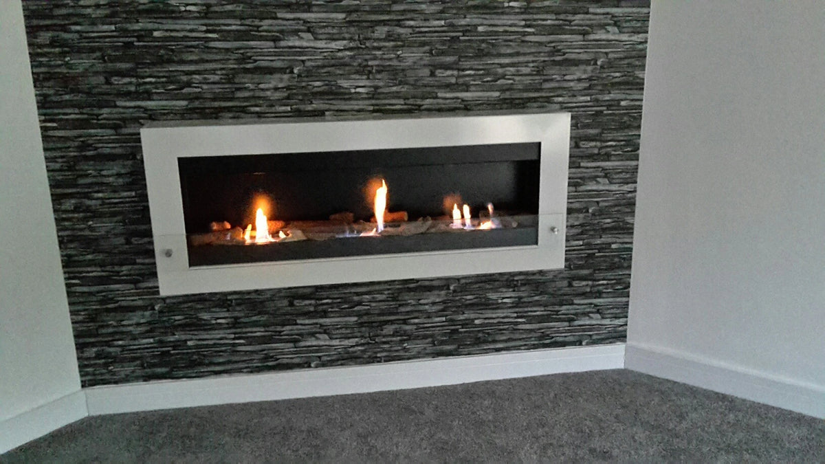Large Wall Mounted Biofireplace - White
