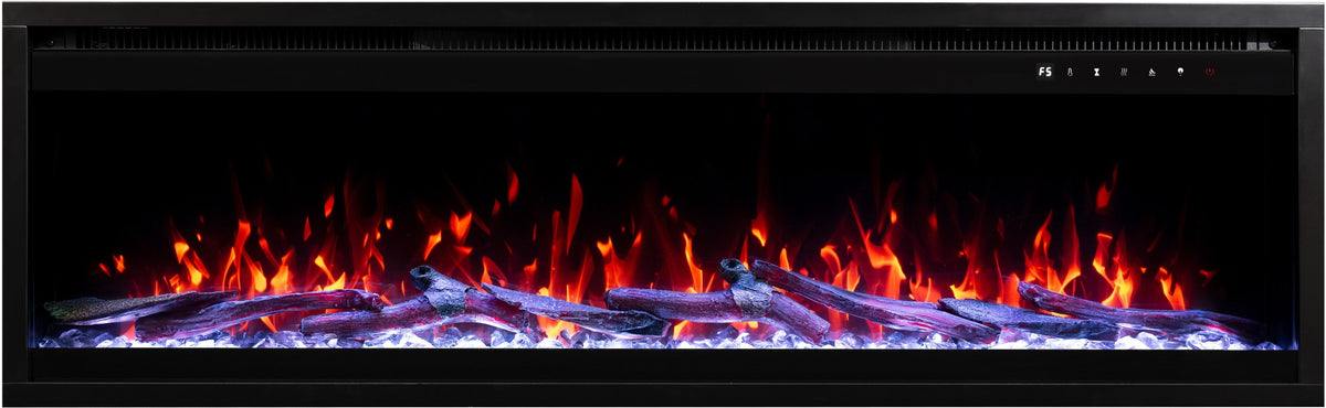 Royal Pro Wall-Mounted Electric Fireplace - Black - 180 cm