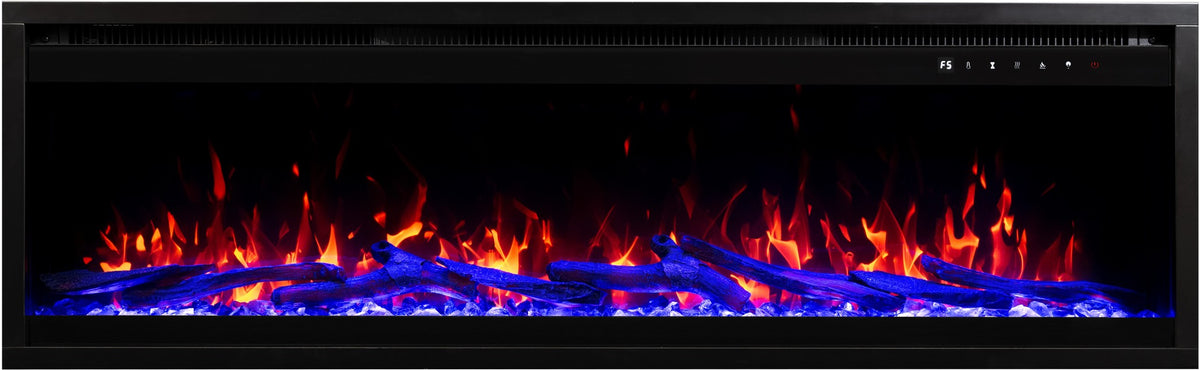 Royal Pro Wall-Mounted Electric Fireplace - Black - 180 cm
