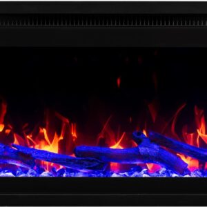 Royal Pro Wall-Mounted Electric Fireplace - Black - 180 cm