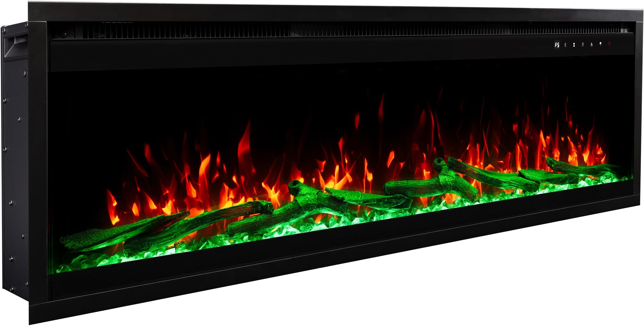 Royal Pro Wall-Mounted Electric Fireplace - Black - 180 cm