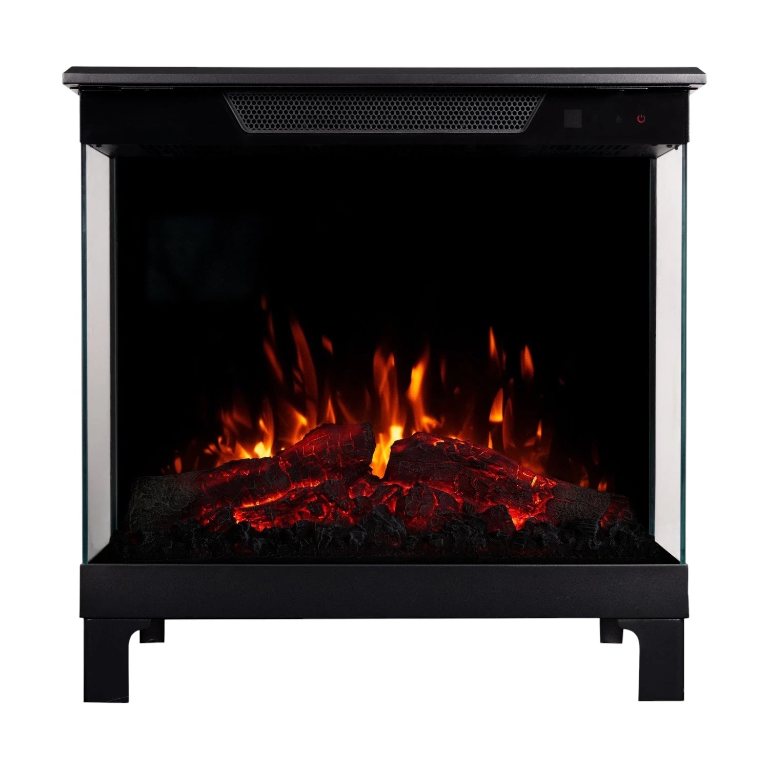 Tower 61 – Freestanding Electric Fireplace with 3-Sided Flame View