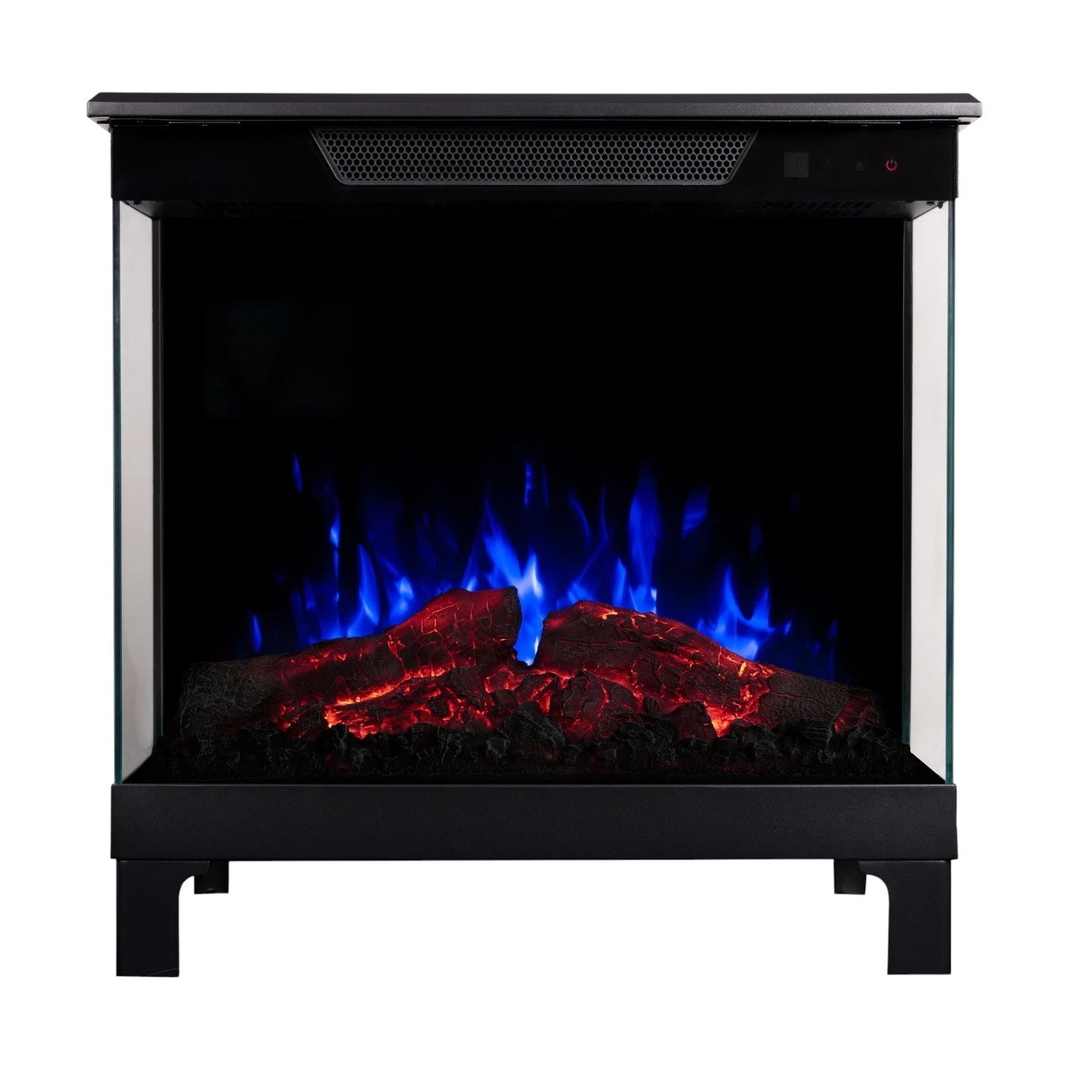 Tower 76 – Freestanding Electric Fireplace with 3-Sided Flame View