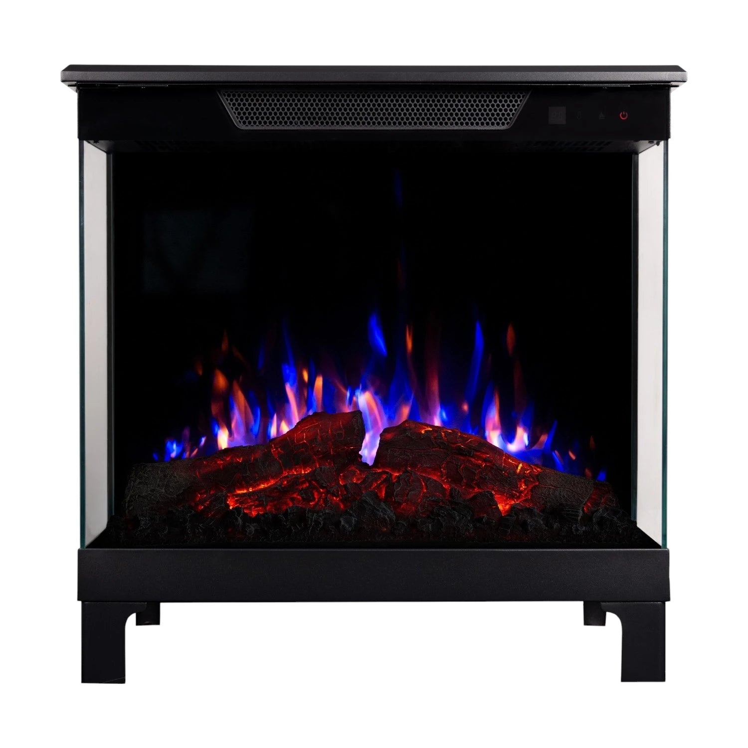 Tower 76 – Freestanding Electric Fireplace with 3-Sided Flame View