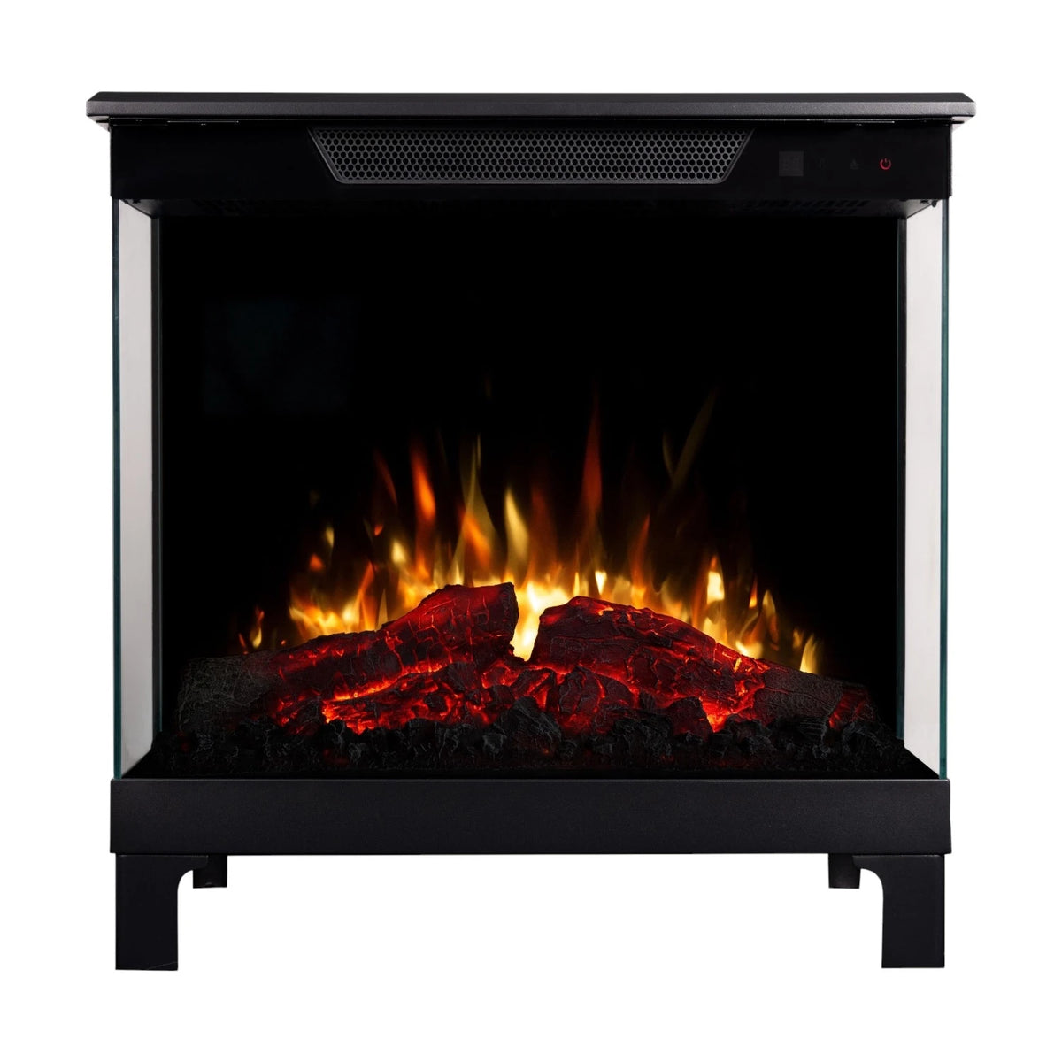 Tower 46 – Freestanding Electric Fireplace with 3-Sided Flame View