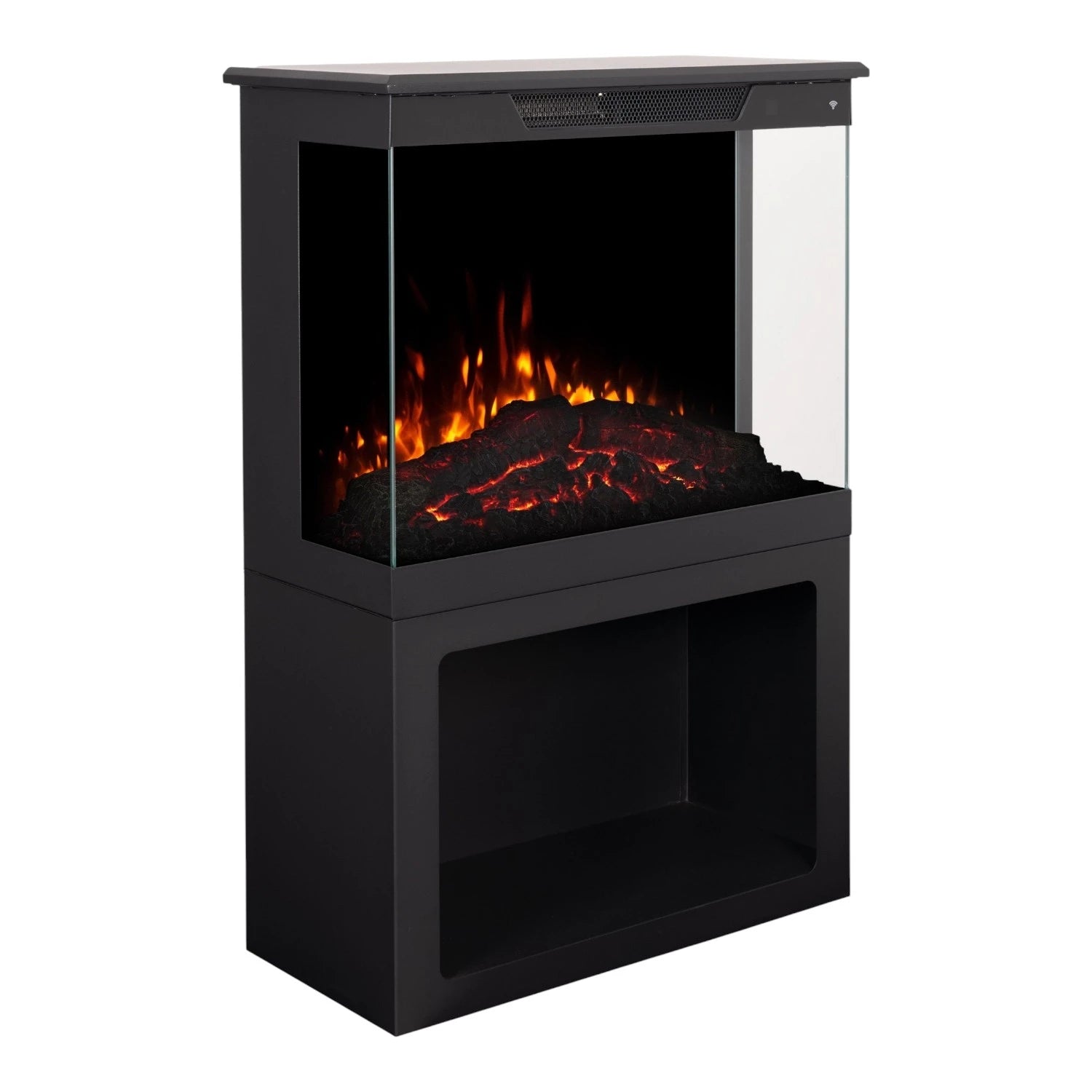 Tower 61 Electric Fireplace with Log Storage