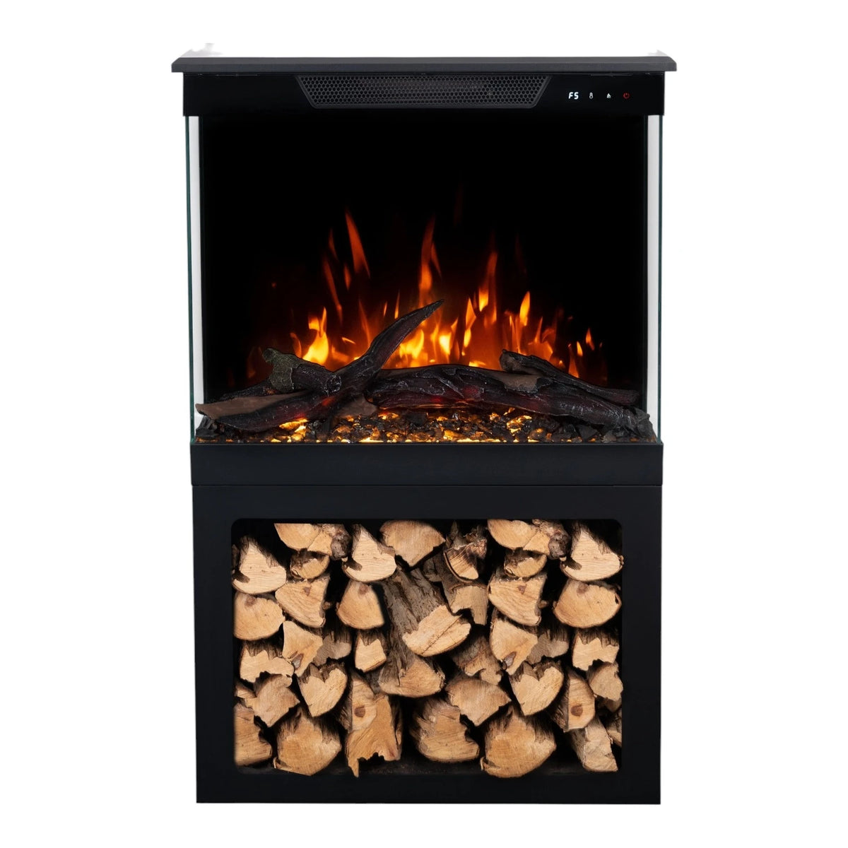 Tower 71 Electric Fireplace with Log Storage