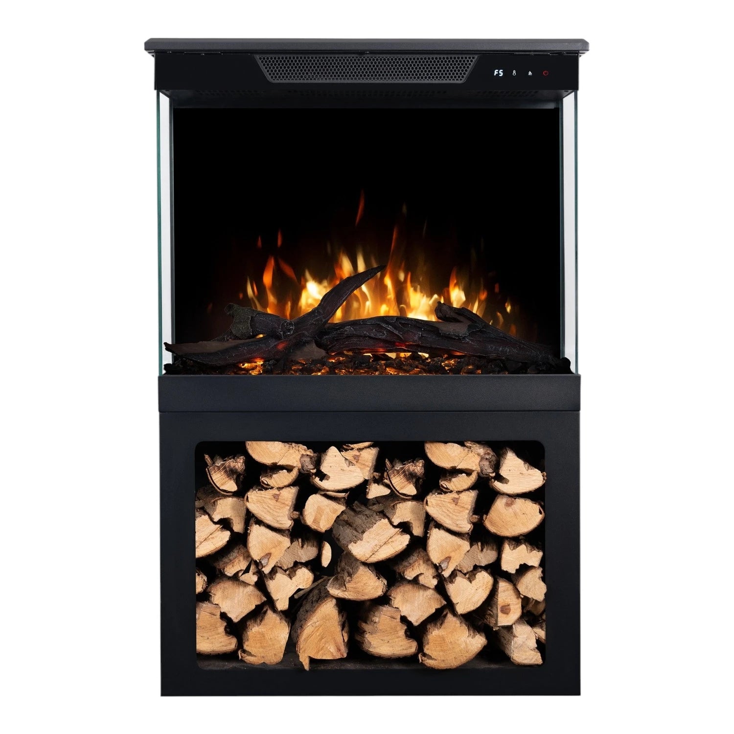 Tower 76 Electric Fireplace with Log Storage