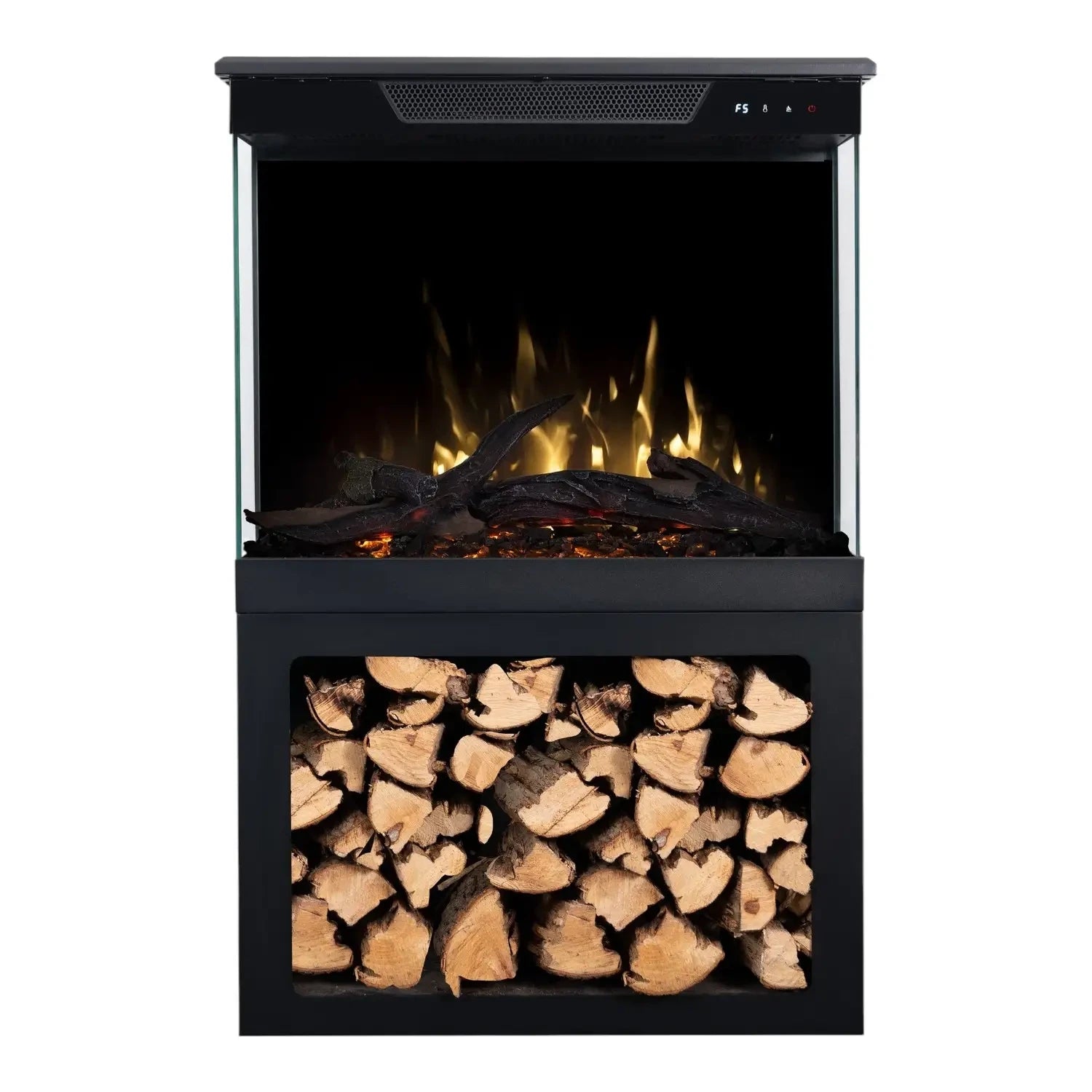 Tower 46 Electric Fireplace with Log Storage