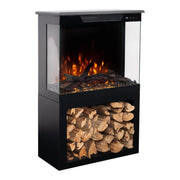 Tower 46 Electric Fireplace with Log Storage