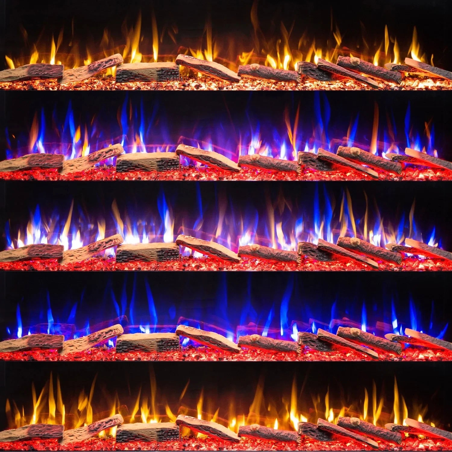 Unique 107 cm - Three-sided Electric Fireplace