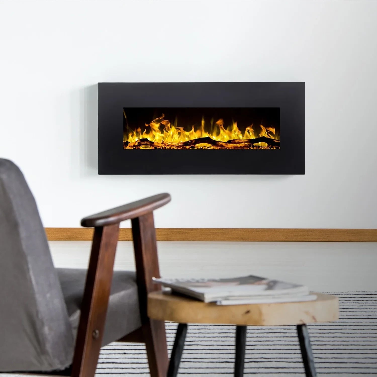 Albion 110 cm Wall-Mounted Electric Fireplace – No Heat