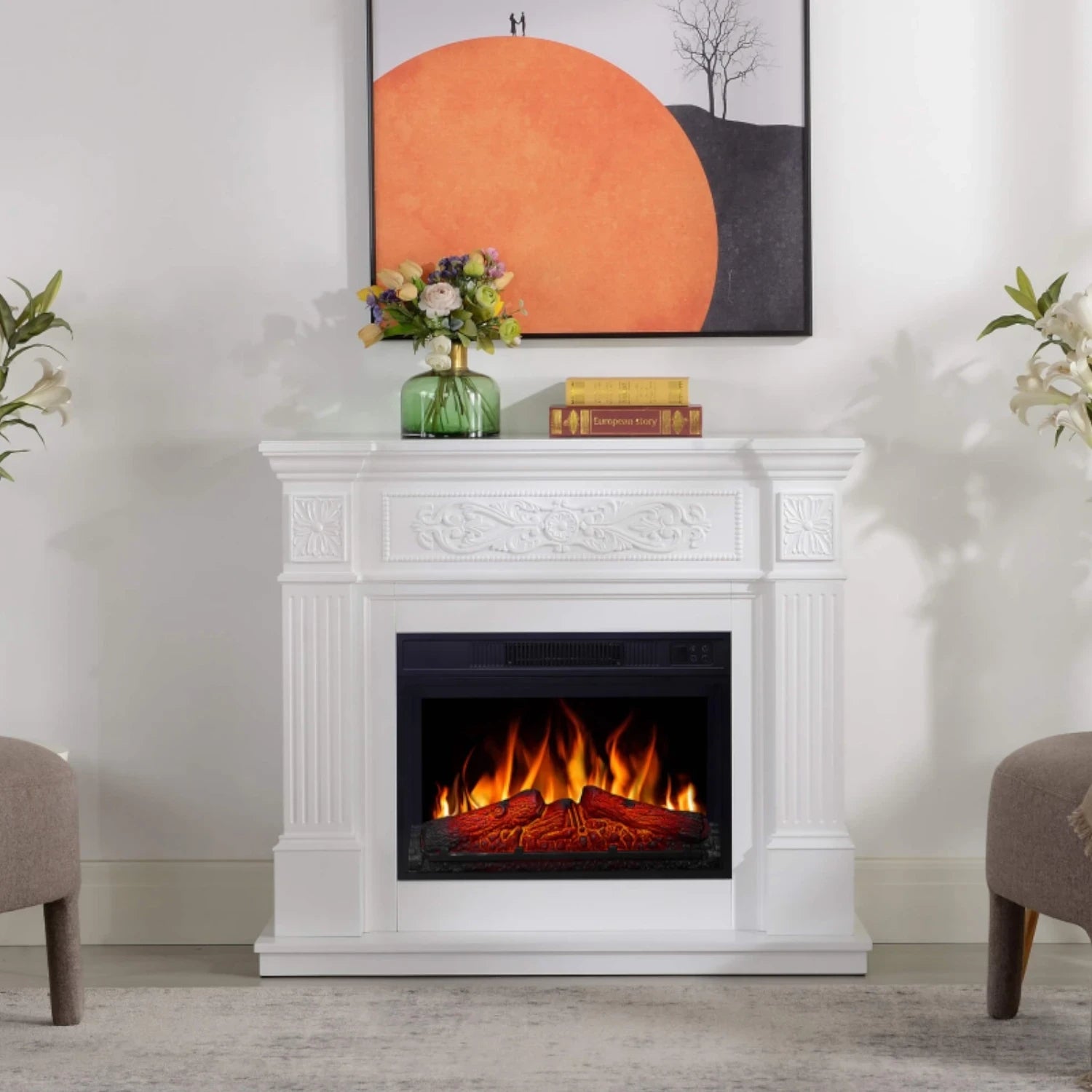 Toscana Electric Fireplace - White