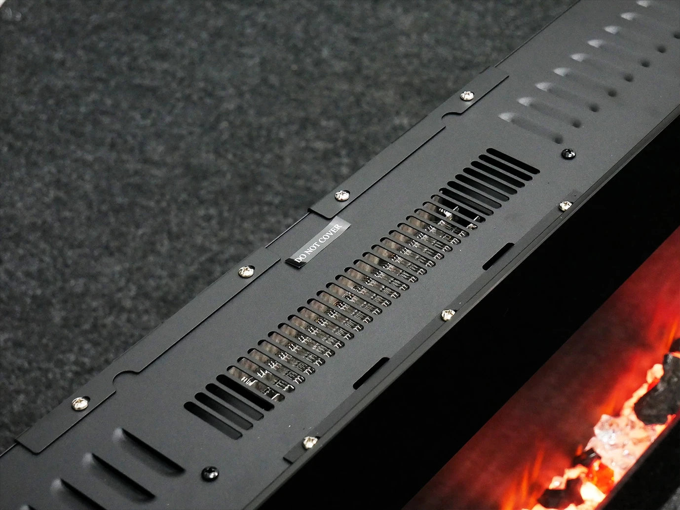 Azurite Wall-Mounted Electric Fireplace - Black - 127 cm