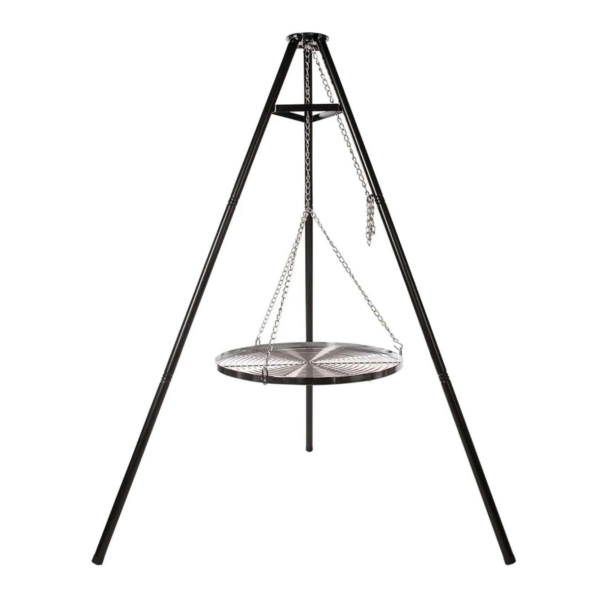 BBQ tripod, designed for grilling over an open flame with stability and versatility