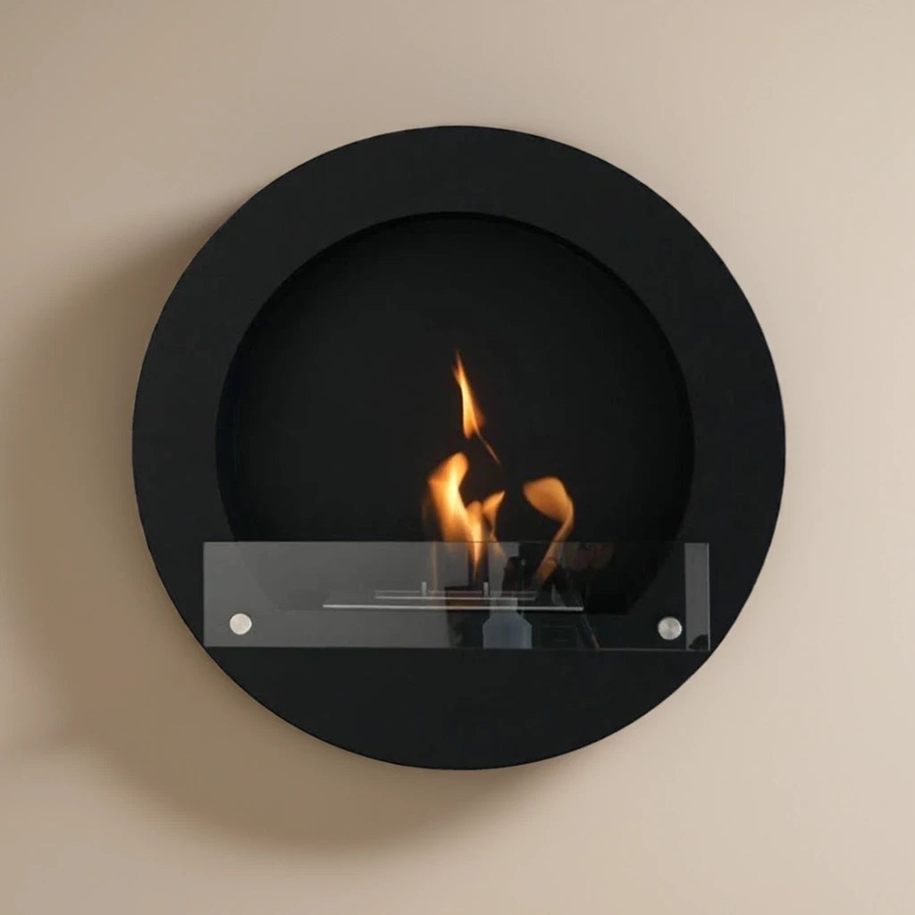 Round Black Bioethanol Fireplace
