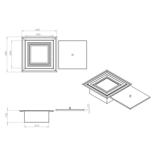 Square Bioethanol Burner - 5L