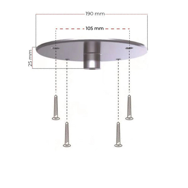 Ceiling Bracket and Rod - Matte Black