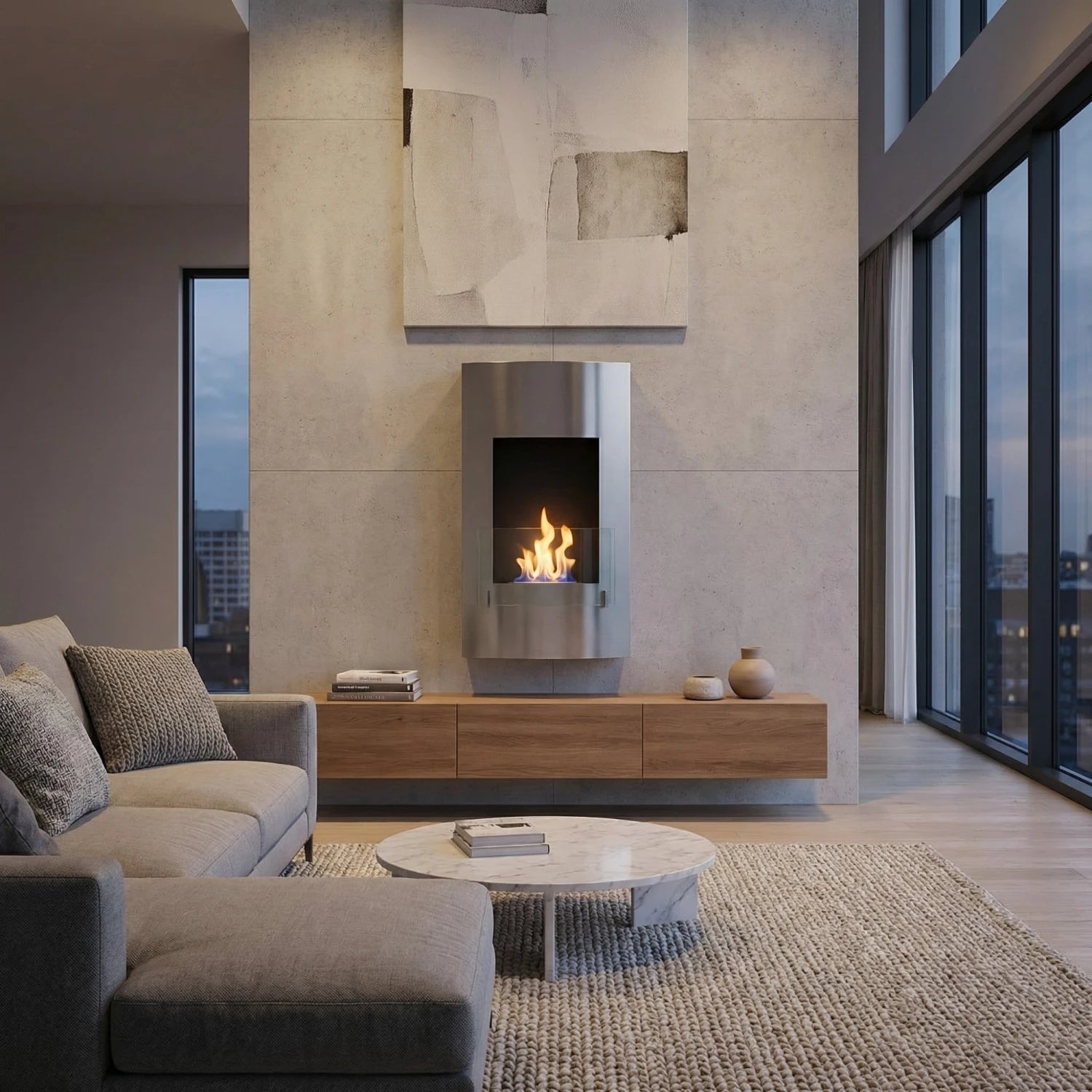 Vertical Bioethanol Fireplace