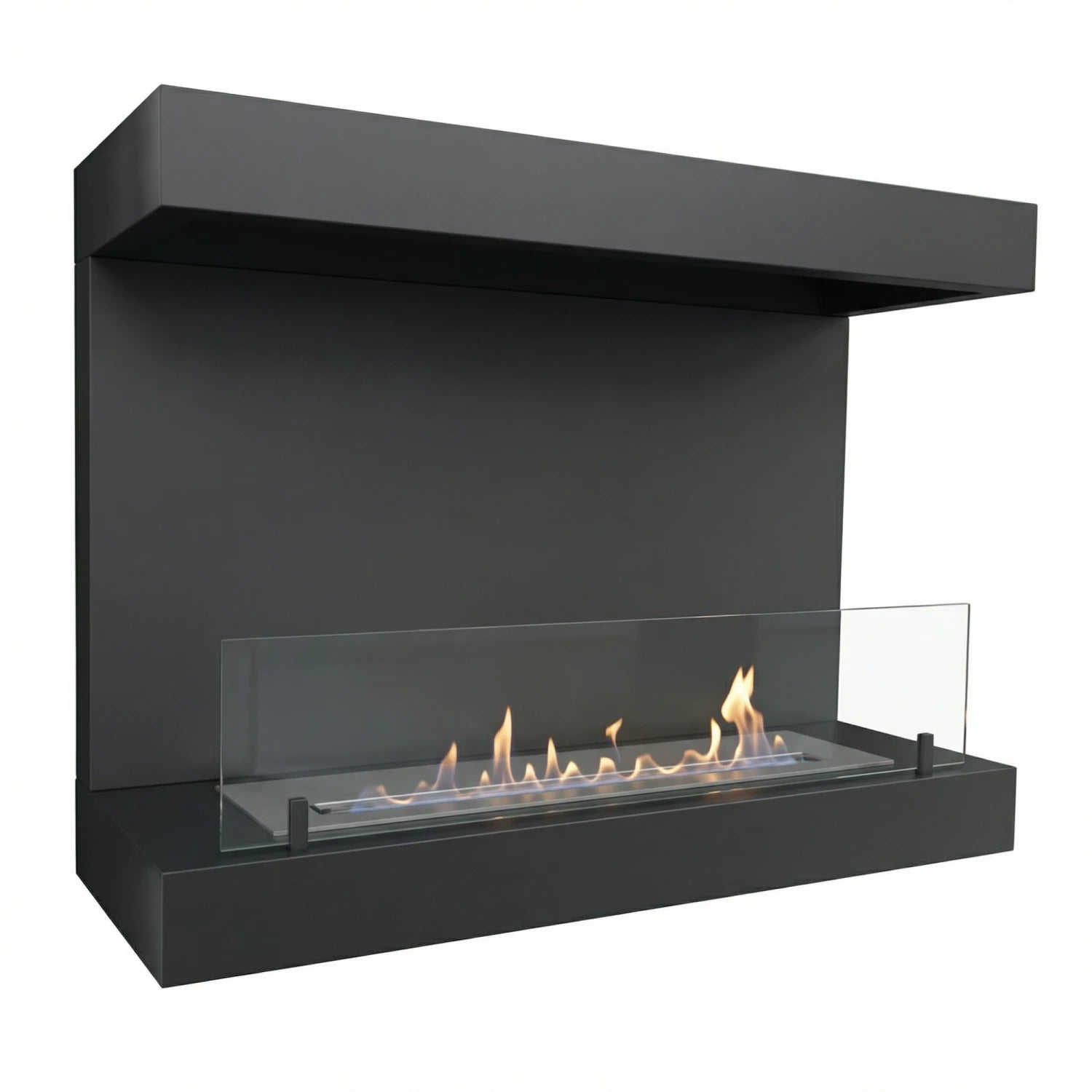 Dakota Black - 3-sided 80 cm Wall Biofireplace