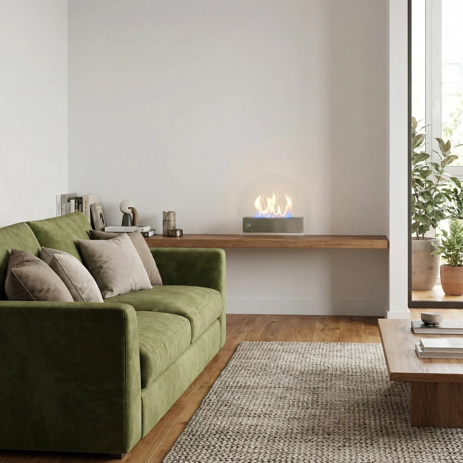 Circular Table Bio Fireplace - Steel