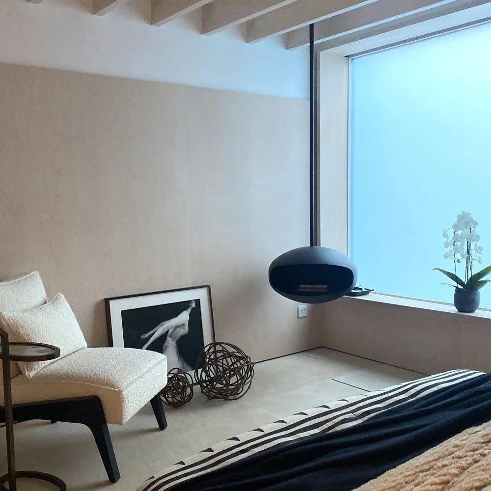 Vertical ethanol fireplace