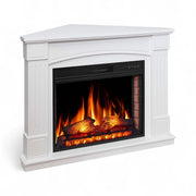 Boston Corner Electric Fireplace Suite – White