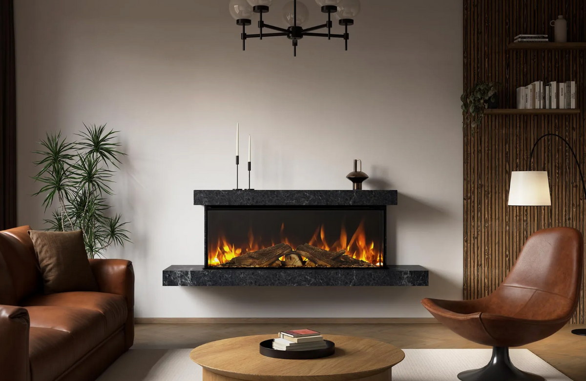 Brockenhurst 1600 Grey Marble – Wall-Mounted Electric Fireplace Suite
