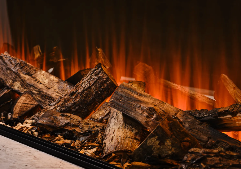 Holbury 1200 White Marble – Built-In Electric Fireplace