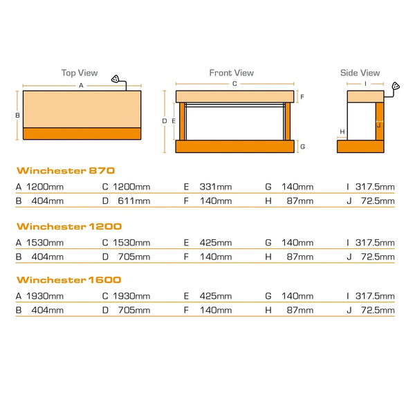 Winchester 870 White Marble – Wall-Mounted Electric Fireplace Suite