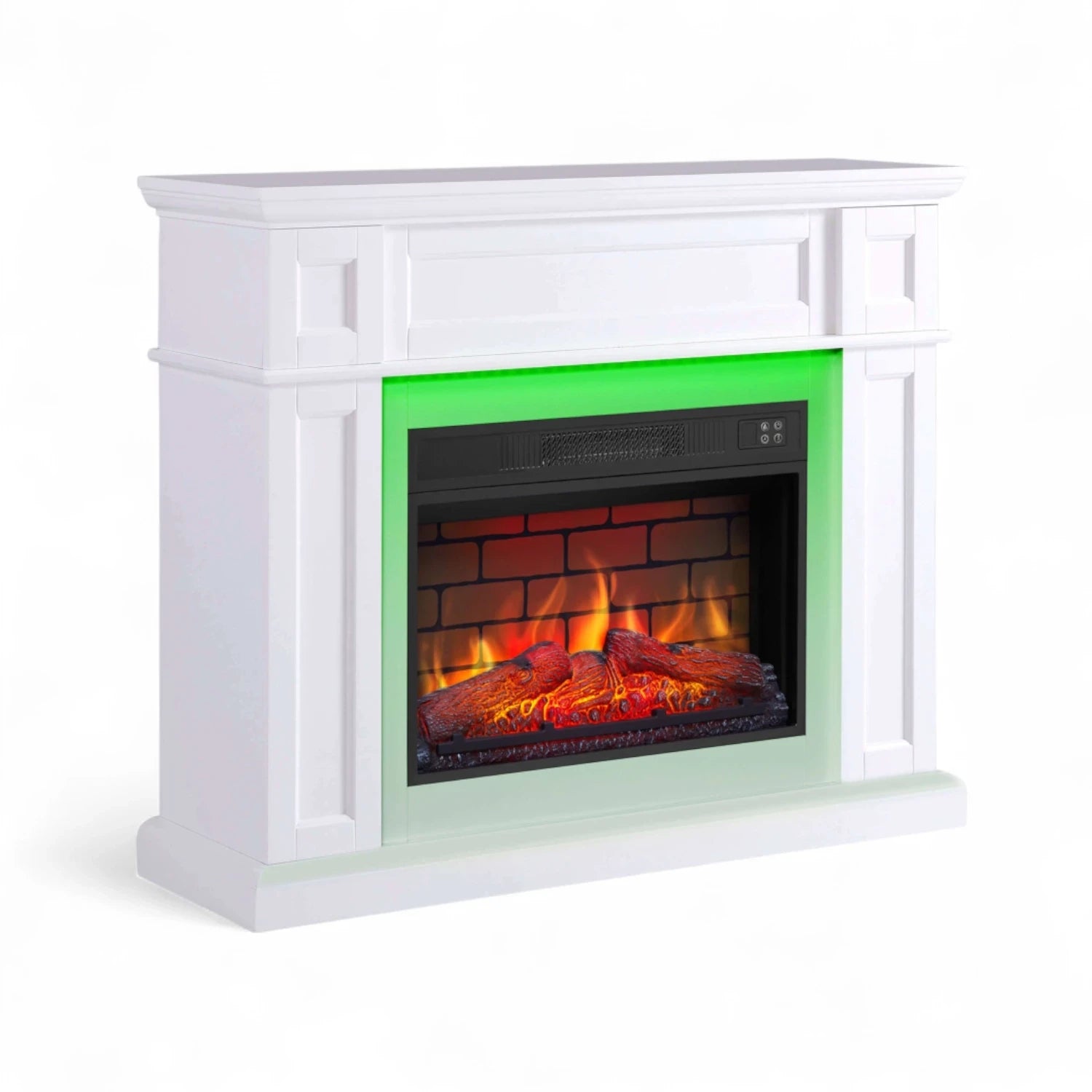 Linz Electric Fireplace - White - LED Lighting