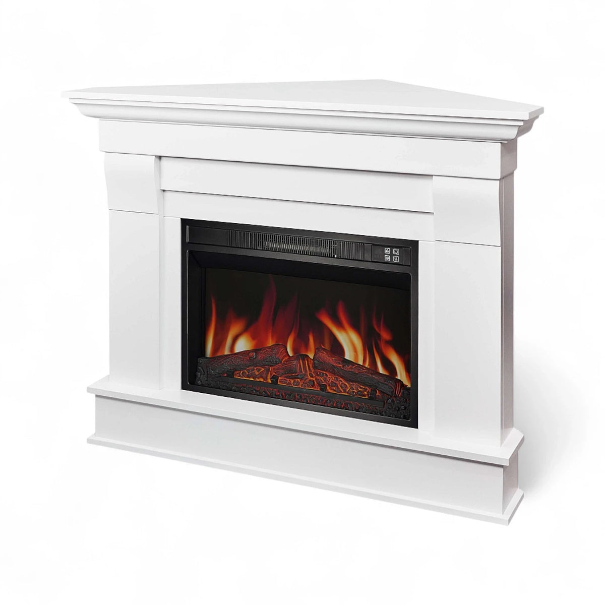 Albion Corner Electric Fireplace - White