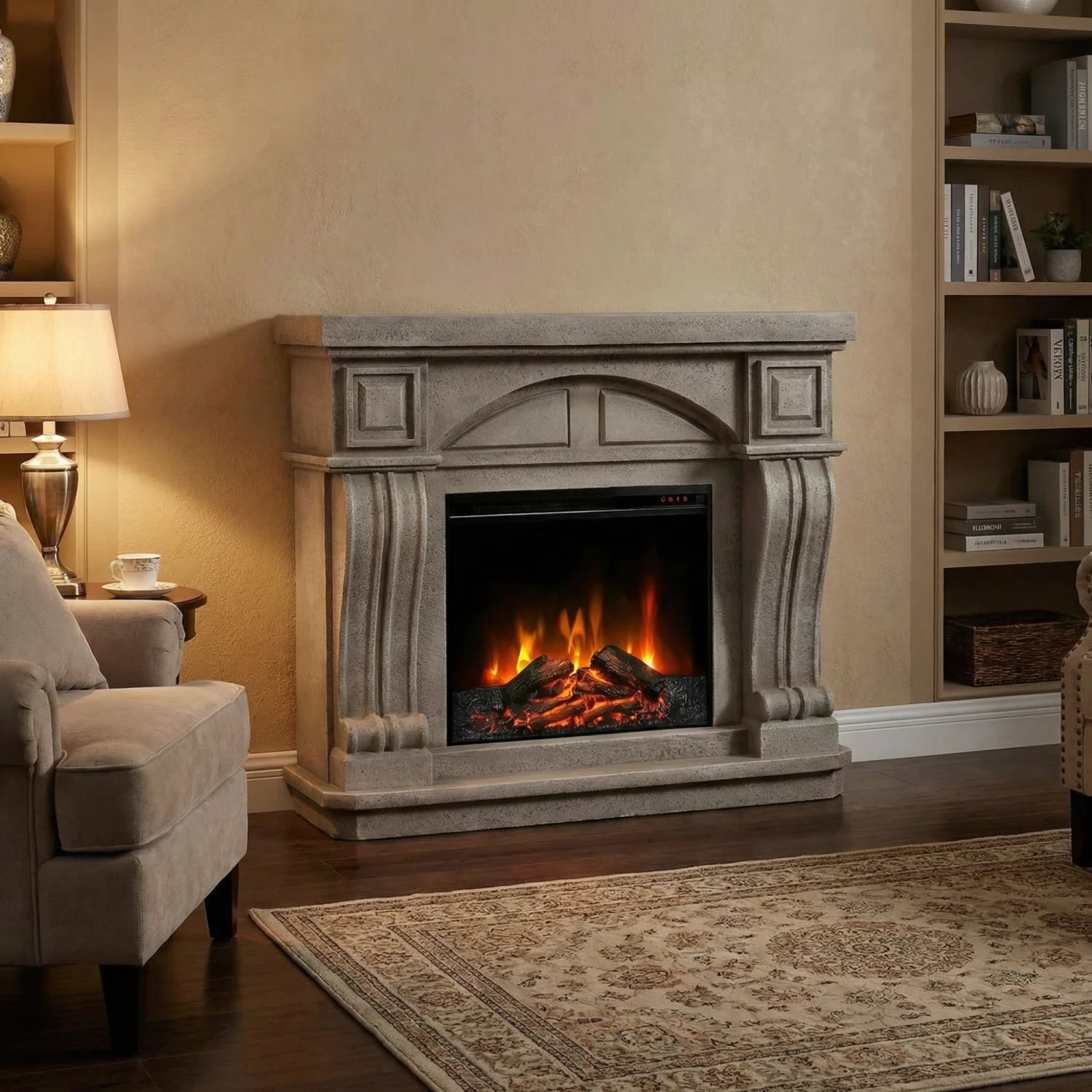Logi - Electric Fireplace in Polystone